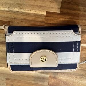 Multi Phone Crossbody Navy Stripe